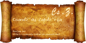 Csanády Zakária névjegykártya
